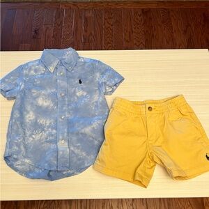 Ralph Lauren Polo. Toddler. 2T. Button Down & Shorts.